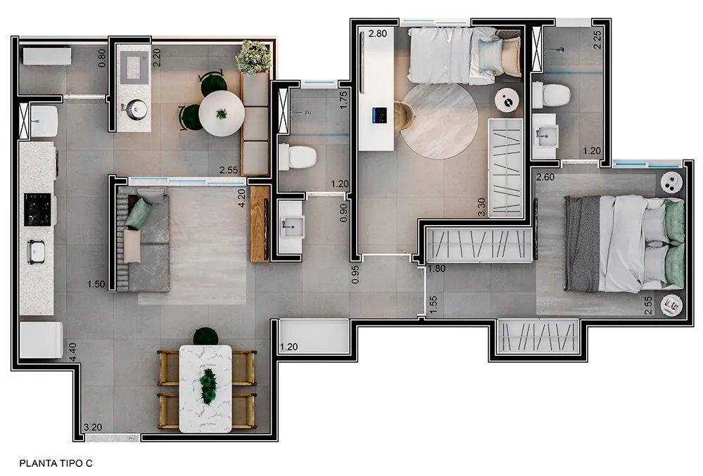 Planta do apartamento – Tipo C